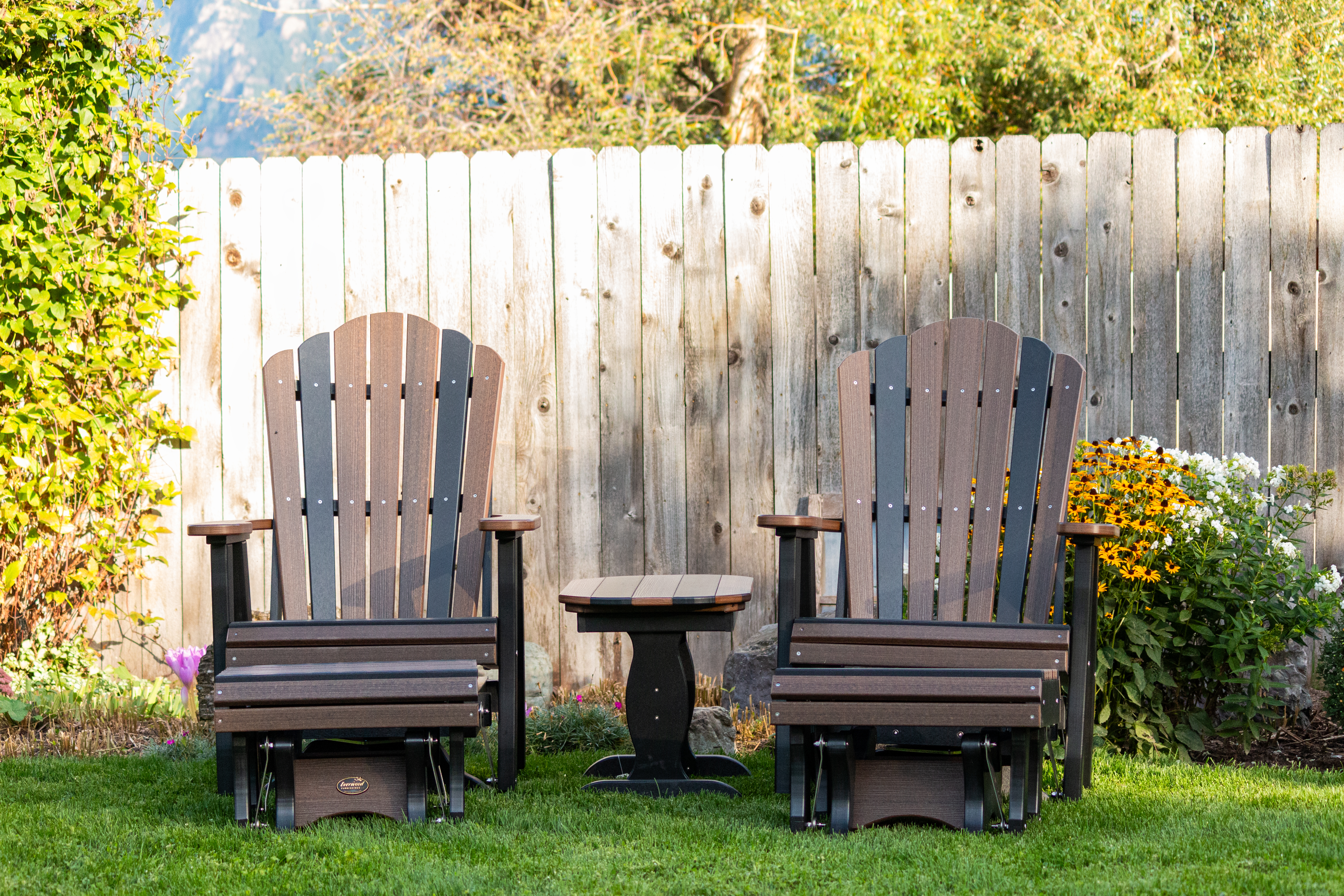 High quality weather resistant poly lumber outdoor furniture.